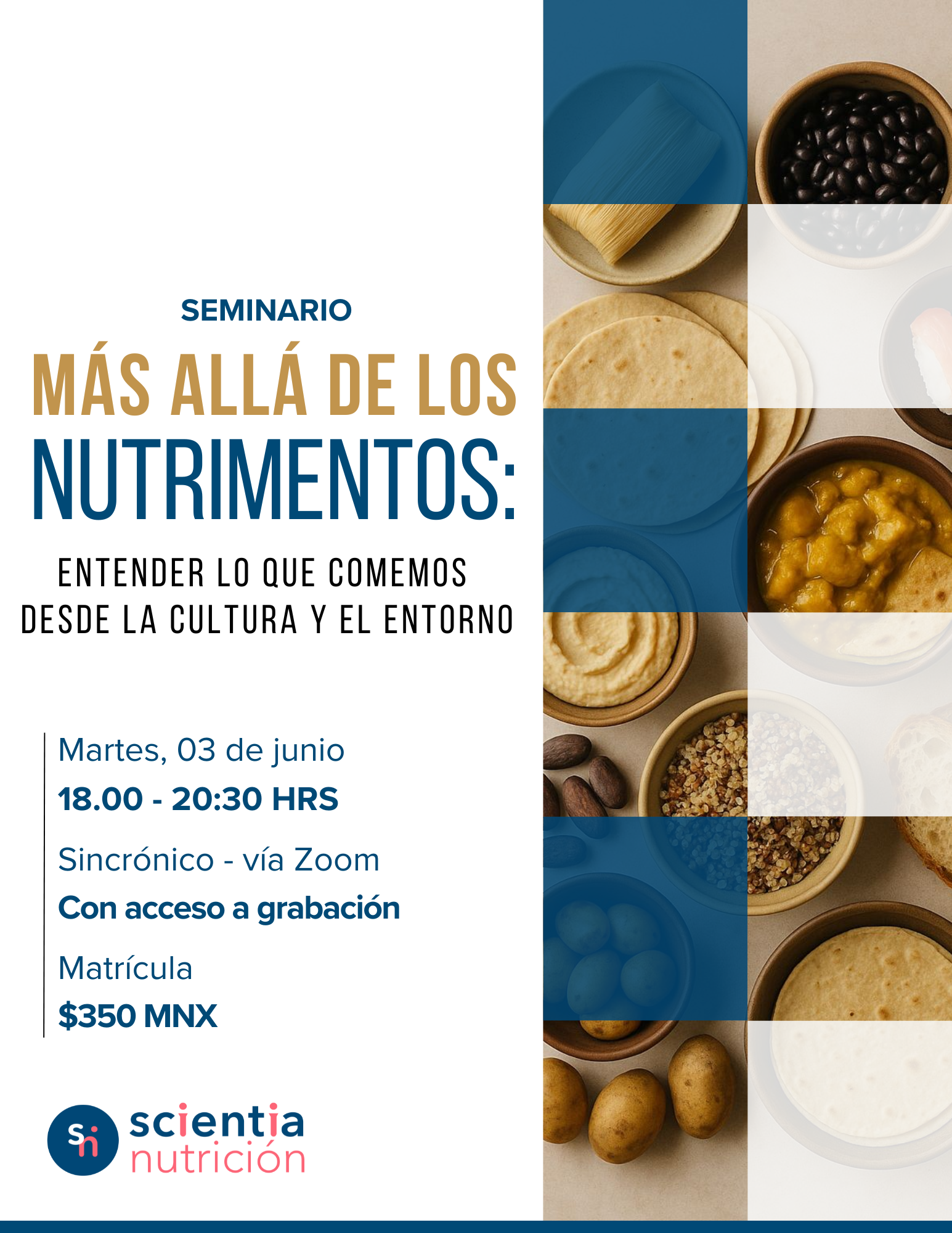 Seminario: Más allá de los nutrimentos: Entender lo que comemos desde la cultura y el entorno.